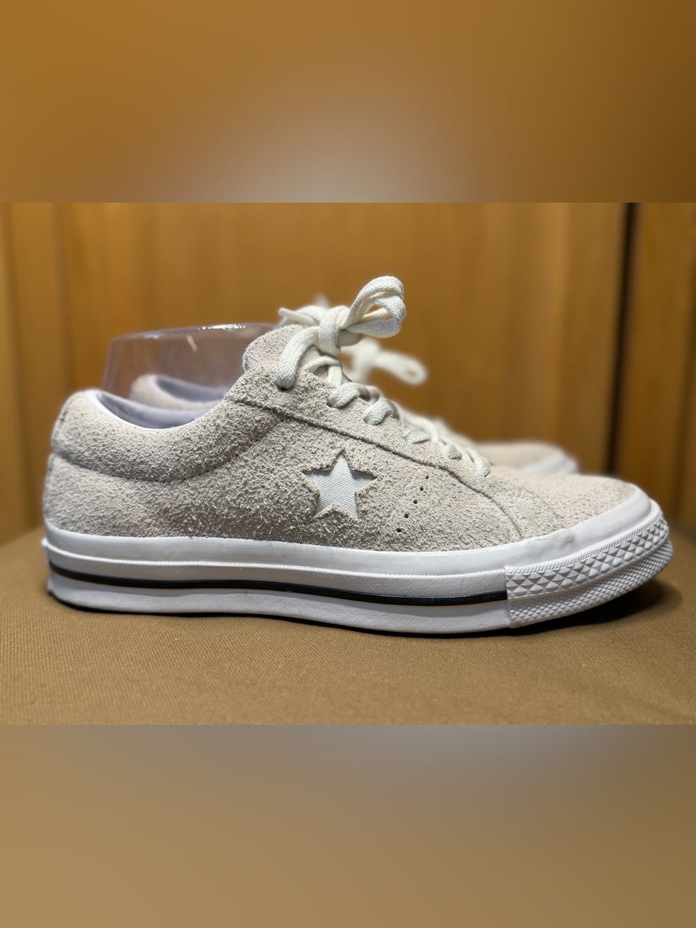 Converse Suede Star Sneakers in Cream, men’s 5 / women’s 7